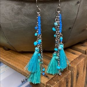 Bohemian beaded tassel earrings